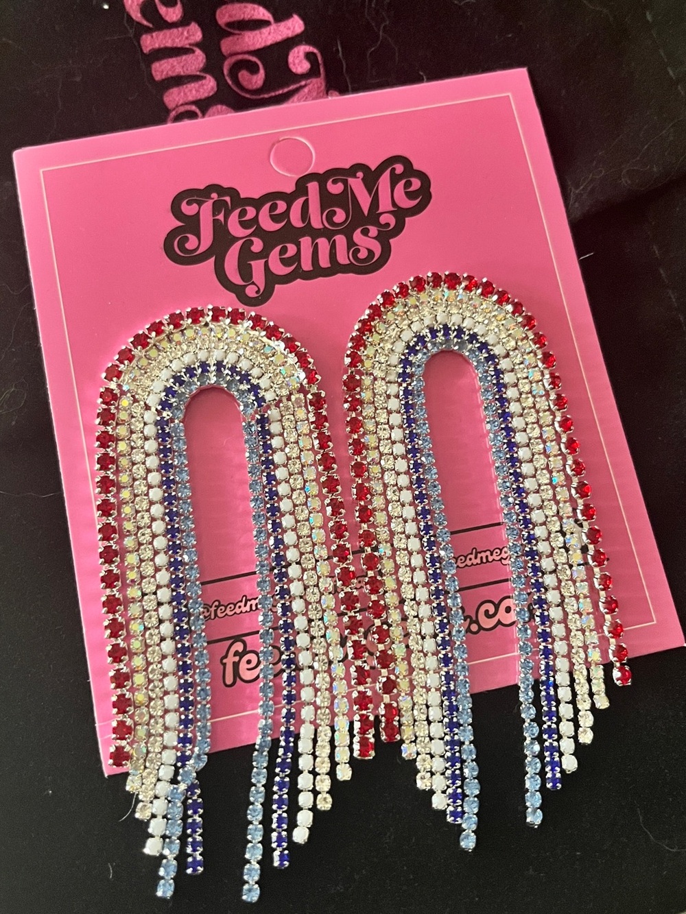 Feed Me Gems USA Rainbow Earrings